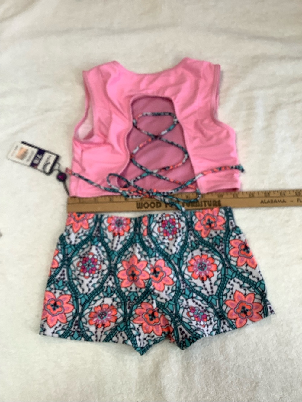 NWT Vigoss 7/8 2pc swim, cap sleeve top, boy short - Picture 4 of 15